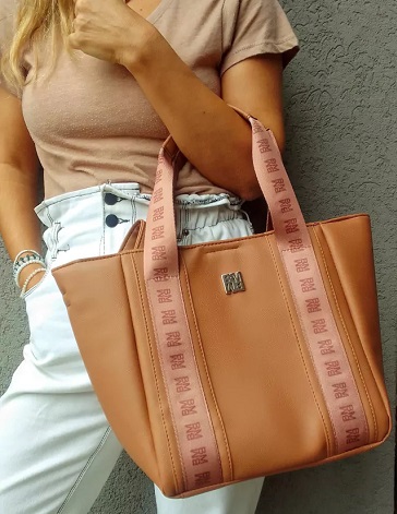 Cartera mediana boca c/iman + cierre y correa de mano - BIAMA BAGS